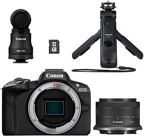 Бездзеркальний фотоапарат Canon EOS R50 kit RF-S 18-45mm IS STM  Vlogger Kit (5811C035)