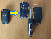Корпус ключа 4 кнопки Шевроле Chevrolet (модифицированный)