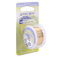 Дріт Artistic Wire, калібр 26/0,41 мм, золотий колір, 13,7 м