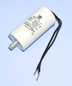 Конденсатор CBB-60L 10µF 450VAC ±5% виводи+болт 35*70мм JYUL