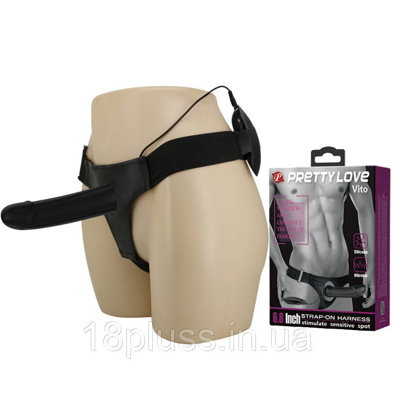 Страпон - Pretty Love Vito 6,8' vibro strap on Flesh, фото 1