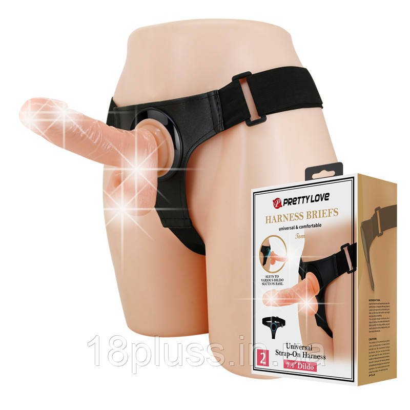 Pretty Love Harness Briefs Tom 7.4" Dildo, фото 1