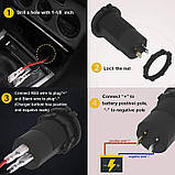 Зарядка адаптер USB QC 3.0 + QC 4.0 PD Type-C 60W в прикурювач, фото 5