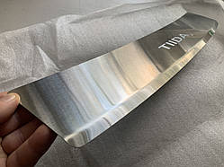 Накладка на бампер з загином для Nissan Tiida седан c 2007 р. (Nataniko)