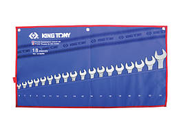 Набір комбінованих ключів 6-24 мм ріжково-накидних KING TONY, 18 шт.