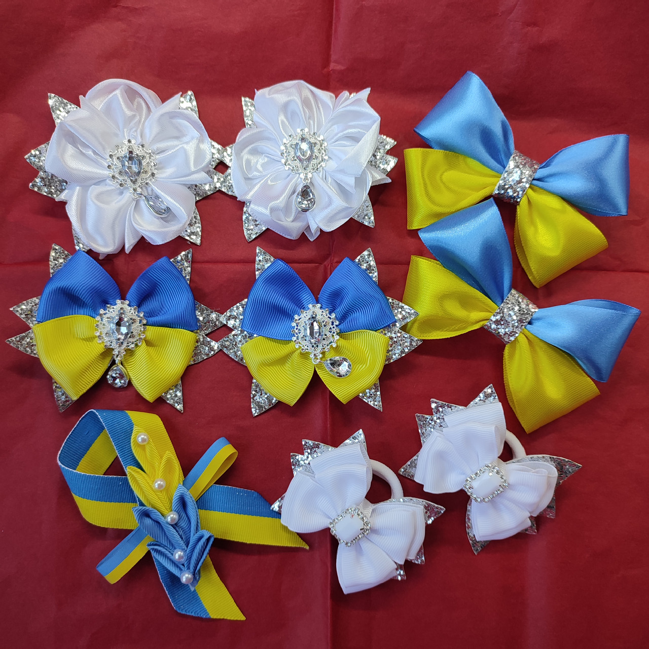 Шкельні бантики-заколки гумки для шкіл школа шкільні бантики шкільний одяг