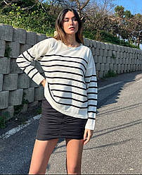 Светр жіночий у смужку з довгим рукавом розмір 46-50 різні кольори Туреччина