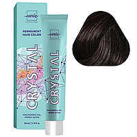 4/77 Профессиональная стойкая крем-краска для волос Шатен Интенсивный Коричневый Unic Crystal 100 мл.