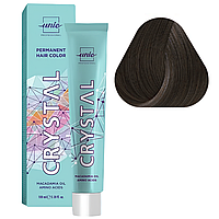 6/71 Профессиональная стойкая крем-краска для волос Темно-Русый Коричнево-Пепельный Unic Crystal 100 мл.