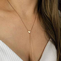 Срібне кольє в позолоті Сердечка 65 см регулюється