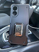 Протиударний чохол для Oppo Reno 8T чорний із кільцем підставкою