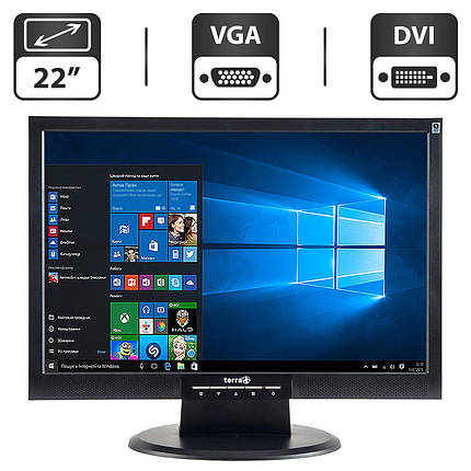 Монітор Terra 6222W/22" (1680x1050) TN/VGA, DVI + Кабелі в коплекті, фото 2