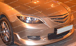 Вії на Mazda 3 Bk до низу фари (накладки передніх фар Мазда 3 Bk седан)