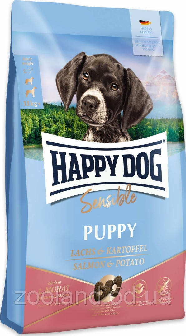 61000 Happy Dog Sensible Puppy Salmon&Potato, 10 кг
