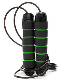 Скакалка швидкісна для кросфіту Cornix Speed Rope Classic XR-0148 Black/Green