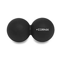 Масажний м'яч Cornix Lacrosse DuoBall 6.3 x 12.6 см XR-0113 Black