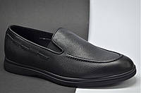 Мужские модные кожаные туфли лоферы черные eD - Ge Lofer