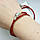 Подвійний шкіряний браслет, червоний (40 см), фото 2
