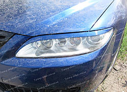 Вії Мазда 6 GG до низу фар (накладки на передні фари Mazda 6 GG)