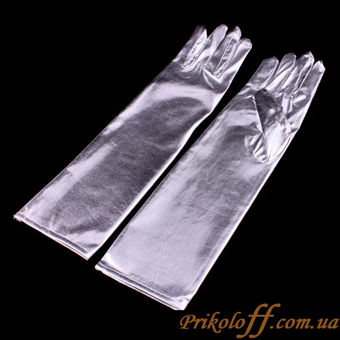 Перчатки жіночі, срібні, фото 1