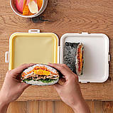 Ланчбокс бутербродниця седвічниця силіконова Silicone Pocket — жовтий (LB-103870), фото 8