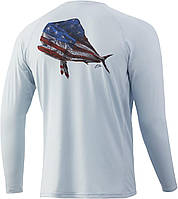 Mahi and Stripes - Plein Air Medium Мужская рубашка для рыбалки Kc Pursuit с длинным рукавом и защитой от
