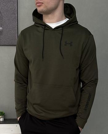 Демісезонні худі хакі Under Armour (двонитка). Модні толстовки тонкі. Стильні худі підлітку