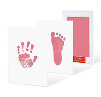 Комплект для детских отпечатков ручки и ножки розового цвета, Набор для отпечатка детской ручки и ножки 0-6