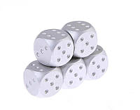 Портативные игральные кости для покера, 5 игральных костей из алюминиевого сплава .