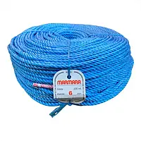Веревка полипропиленовая рыбацкая плетеная 6 мм х 200 м Marmara (Турция)