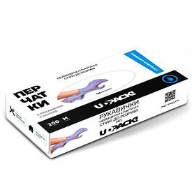 Рукавички термоеластопласт колір синій розмір M 200 шт/уп.