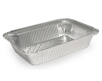 Алюмінієва упаковка для еди прямоугольного без кришки об'єму 2100 мл R86L 2шт/уп.