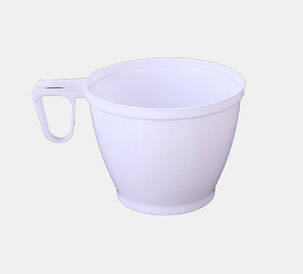 Чашка з ручкою біла об'єм 150 мл пластикова 30 шт/уп.