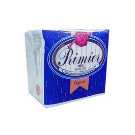 Cалфетки білі 55лист Прем'єр однотонна (10 пачка)