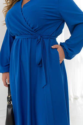 Коктейльна жіноча сукня максі електрик, фото 3