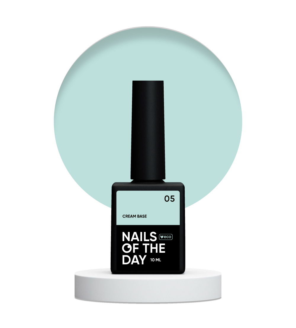 NAILSOFTHEDAY Cream base 05 – мʼятна база для чутливих нігтів, 10 мл, фото 1