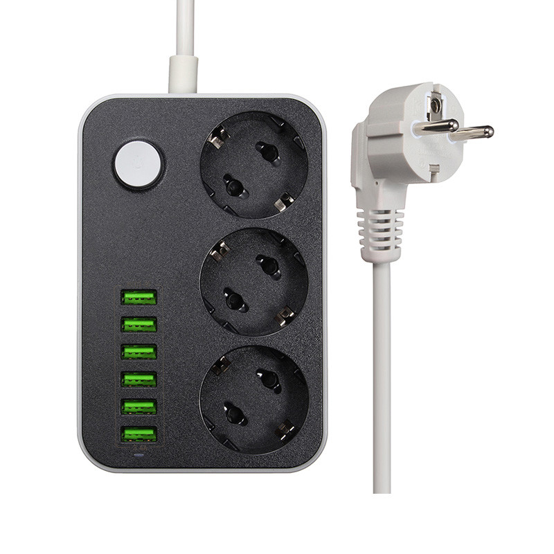 Мережевий фільтр подовжувач з USB роз'ємами Heltec No1898