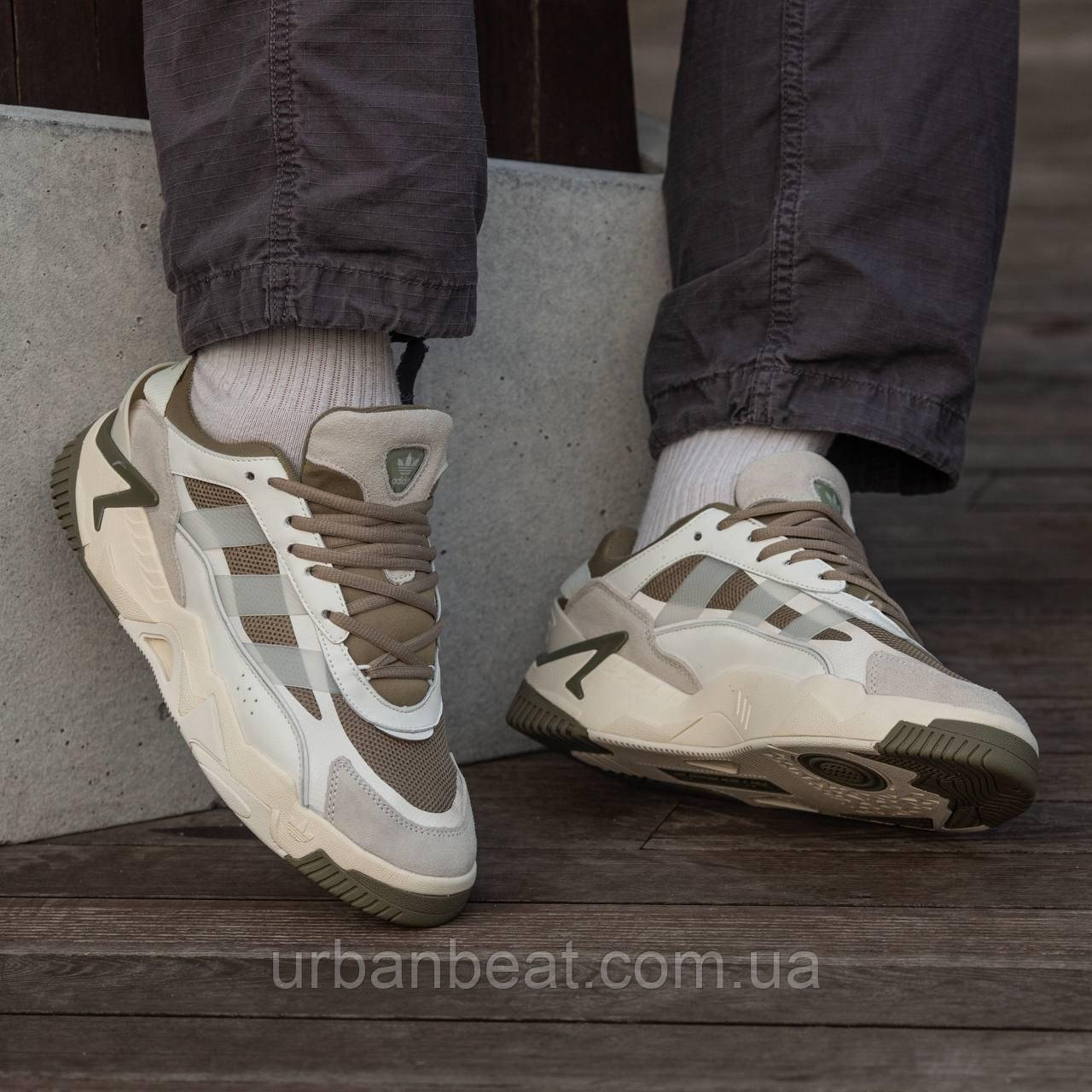 Чоловічі кросівки Adidas Niteball v2 White/Olive, фото 1