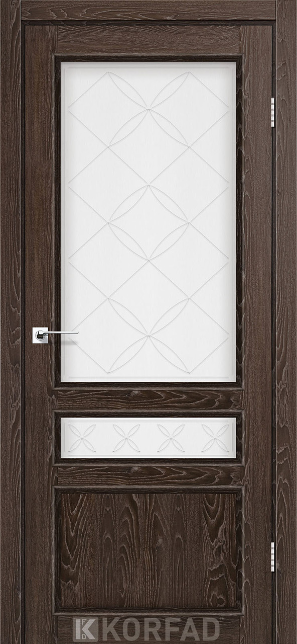 Двері міжкімнатні KORFAD (Корфад) CL-05 Дуб марсала (скло з малюнком М1/М2)