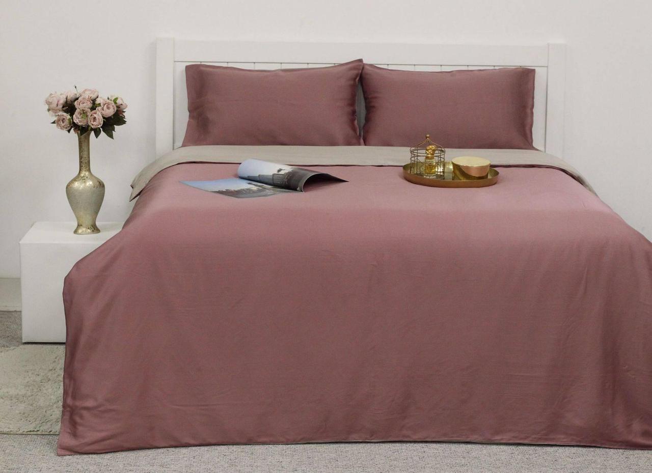 Комплект постільної білизни 200х230 лавандовий з капучіновим KuNmeng 2, фото 1