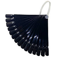 Тіпси на пластиковому кільці для демонстрації гель-лаків, чорні, 32 шт