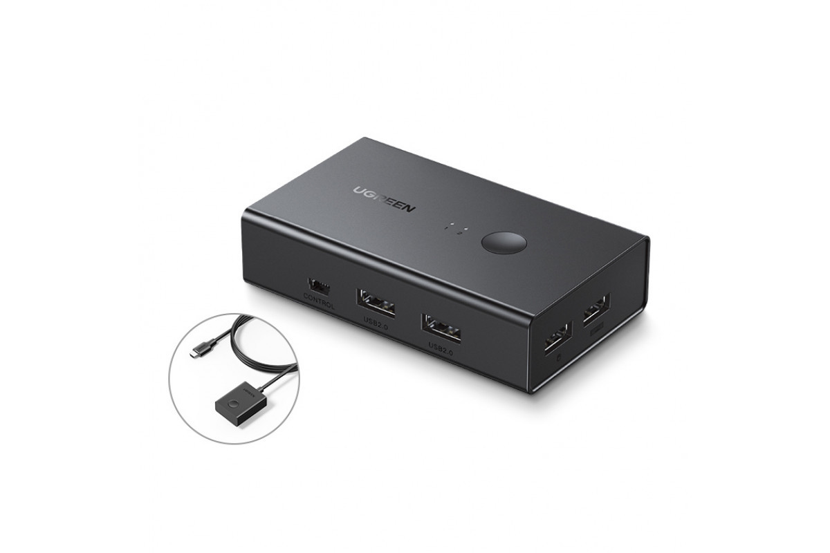 Світч UGREEN HDMI USB Switch 4K 60Hz HDR з пультом KVM-перемикач на 2 комп'ютери (CM571)