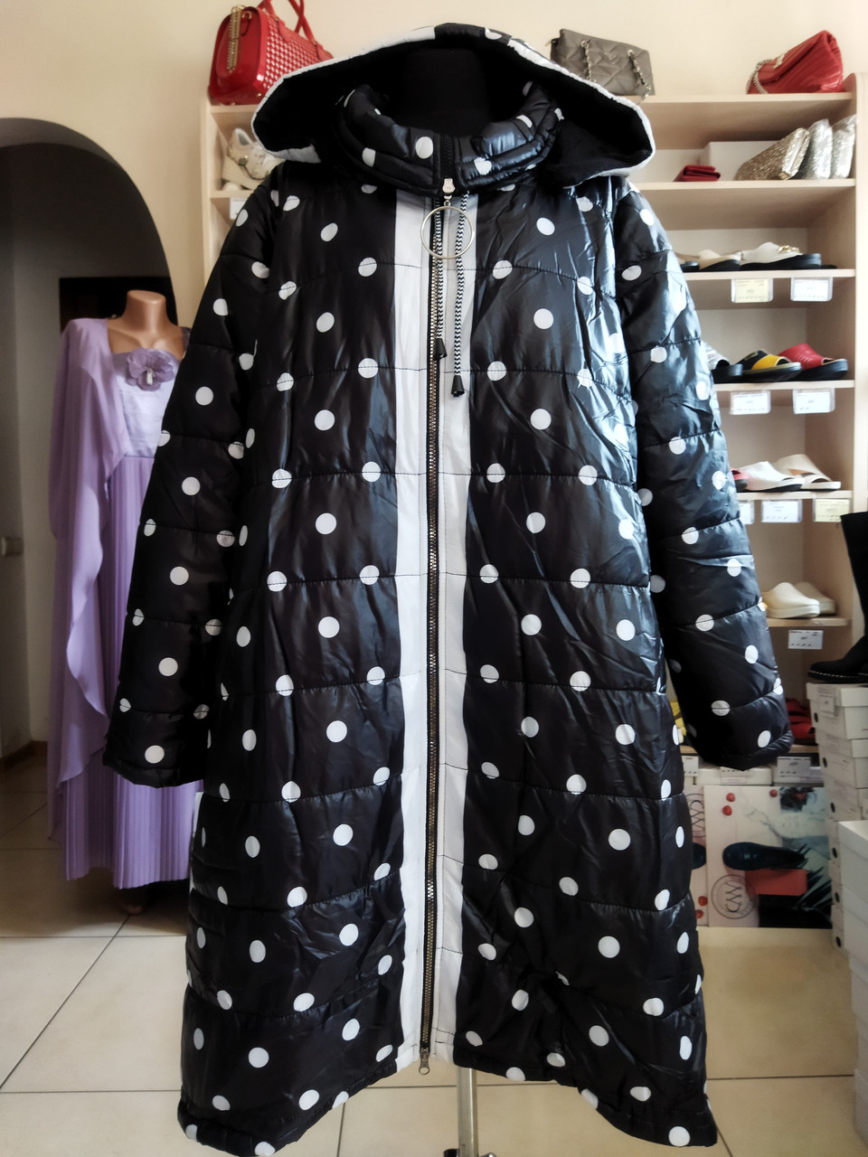 Жіноче стьогане тепле пальто великих розмірів M DE POMPADUR  виробництва Туреччини