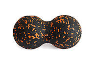 Мяч массажный двойной МФР для спины Peanut Double Ball 16х8 см Black/Orange