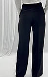 Прямі чорні брюки жіночі з поясом, фото 8