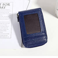 Компактний гаманець для карток/візиток з екошкіри Синій - Business Wallet