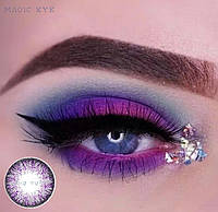 Цветные контактные фиолетовые линзы с ободком нежные линзы Magic eye violet