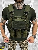 Плитоноска двойного сброса ASDAG с подсумками, армейский разгрузочный жилет хаки, тактическая плитоноска олива