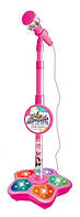 Караоке микрофон для детей на стойке с подсветкой Розовый