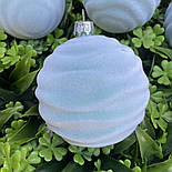 Новорічне прикраса шар зефірка оксамитова.8см з м'ята, фото 5